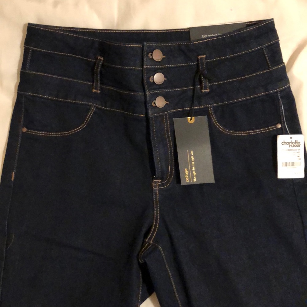 High waisted skinny jeans